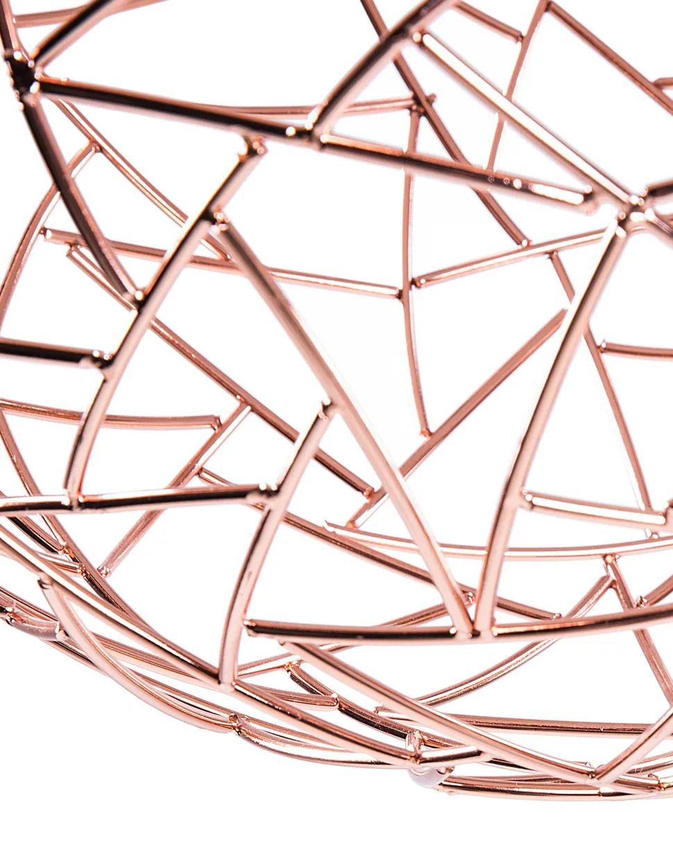 Candeeiro De Teto Metalico Preto E Cor De Cobre Padma