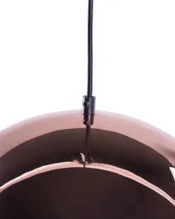 Candeeiro De Teto Metalico Cor De Cobre E Preto Padma