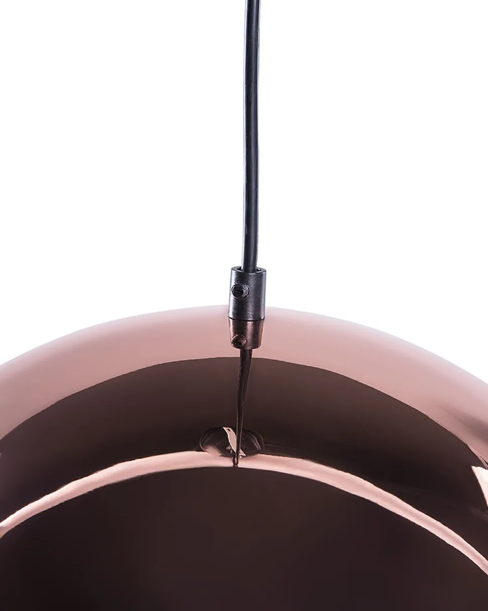 Candeeiro De Teto Metalico Cor De Cobre E Preto Padma