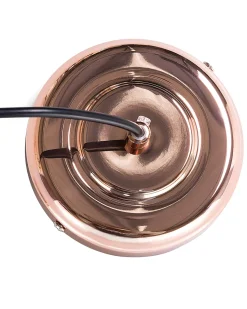 Candeeiro De Teto Metalico Cor De Cobre E Preto Padma