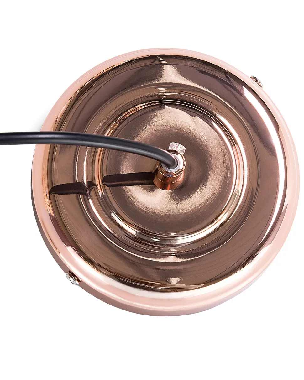 Candeeiro De Teto Metalico Cor De Cobre E Preto Padma