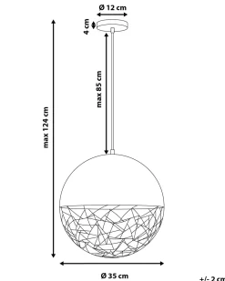 Candeeiro De Teto Metalico Cor De Cobre E Preto Padma