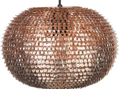 Candeeiro De Teto Oval Cor De Cobre Reine