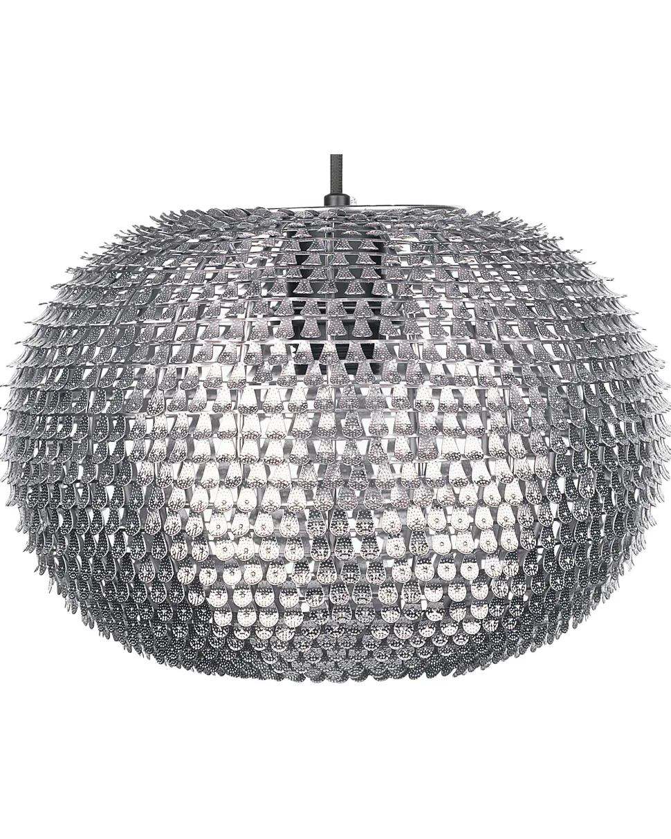 Candeeiro De Teto Oval Prateado Reine