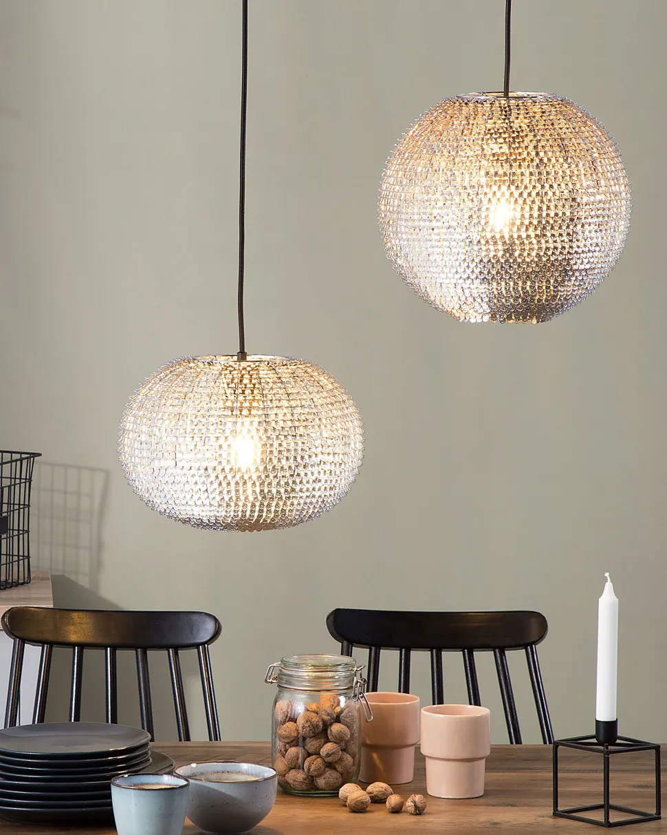 Candeeiro De Teto Oval Prateado Reine