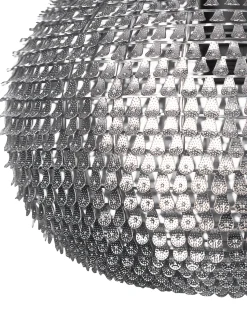 Candeeiro De Teto Oval Prateado Reine