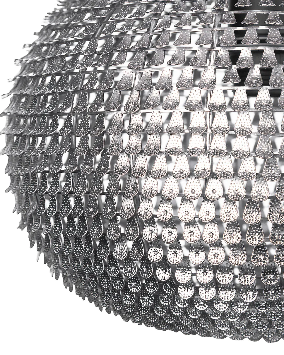 Candeeiro De Teto Oval Prateado Reine