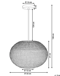 Candeeiro De Teto Oval Prateado Reine
