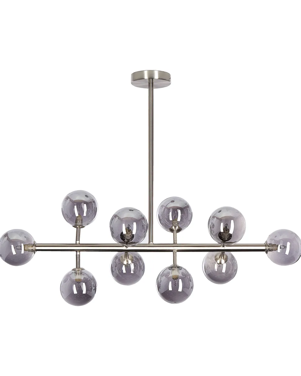 Candeeiro De Teto Para 10 Lampadas Prateado Ramis