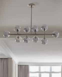 Candeeiro De Teto Para 10 Lampadas Prateado Ramis