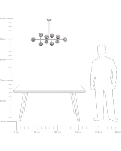 Candeeiro De Teto Para 10 Lampadas Prateado Ramis