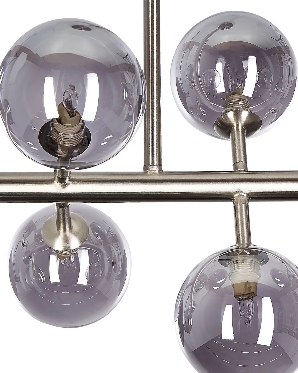 Candeeiro De Teto Para 10 Lampadas Prateado Ramis