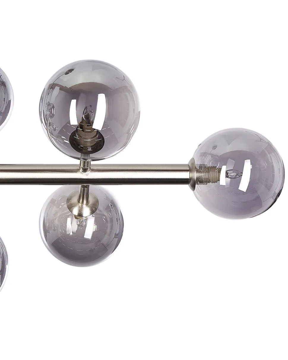 Candeeiro De Teto Para 10 Lampadas Prateado Ramis