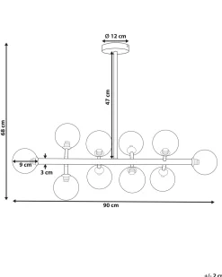 Candeeiro De Teto Para 10 Lampadas Prateado Ramis
