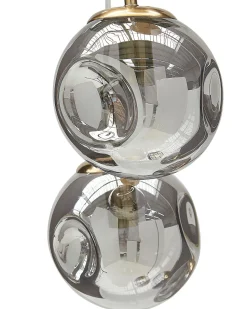 Candeeiro De Teto Para 5 Luzes Em Vidro Transparente E Bronze Ralfes