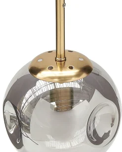 Candeeiro De Teto Para 5 Luzes Em Vidro Transparente E Bronze Ralfes