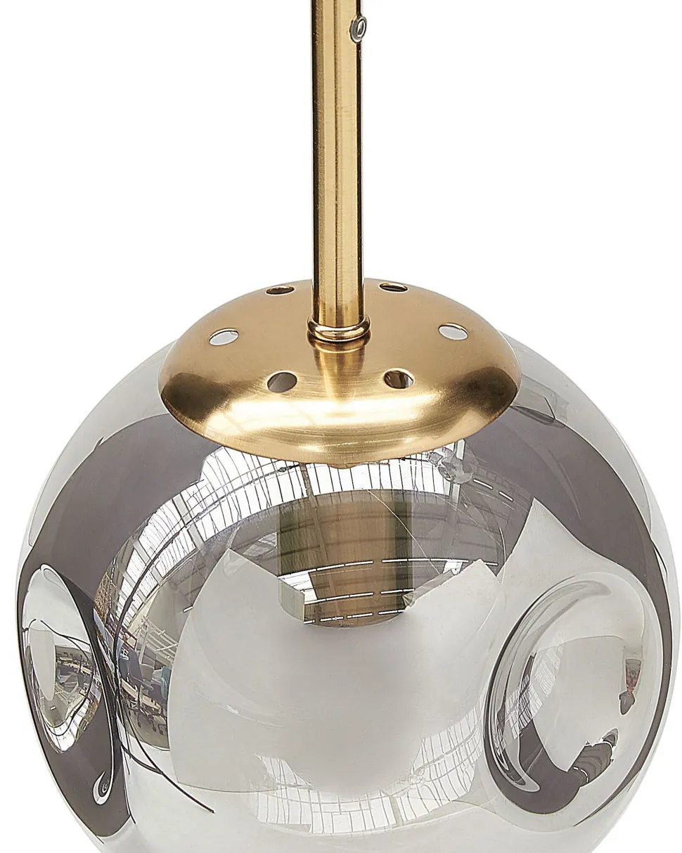 Candeeiro De Teto Para 5 Luzes Em Vidro Transparente E Bronze Ralfes