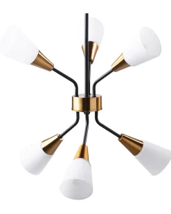 Candeeiro De Teto Para 6 Lampadas Em Metal Branco Aroyo Vi