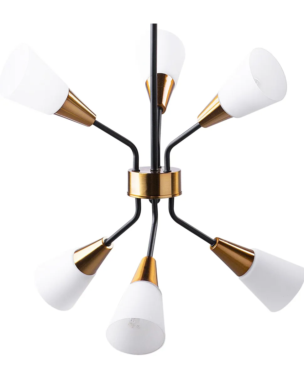 Candeeiro De Teto Para 6 Lampadas Em Metal Branco Aroyo Vi