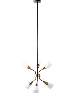 Candeeiro De Teto Para 6 Lampadas Em Metal Branco Aroyo Vi