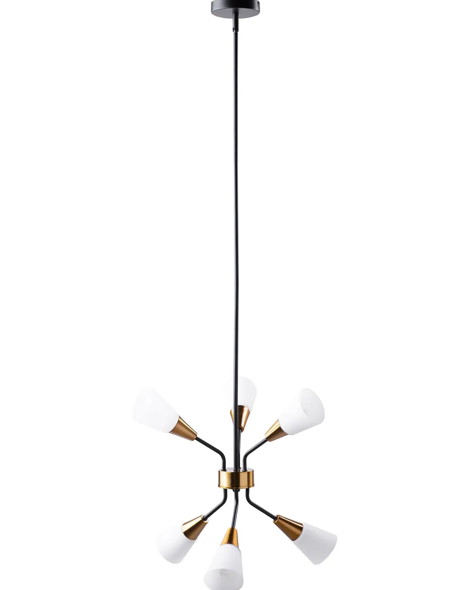 Candeeiro De Teto Para 6 Lampadas Em Metal Branco Aroyo Vi