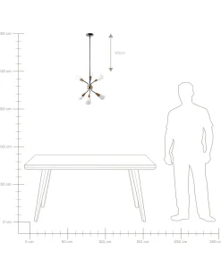 Candeeiro De Teto Para 6 Lampadas Em Metal Branco Aroyo Vi