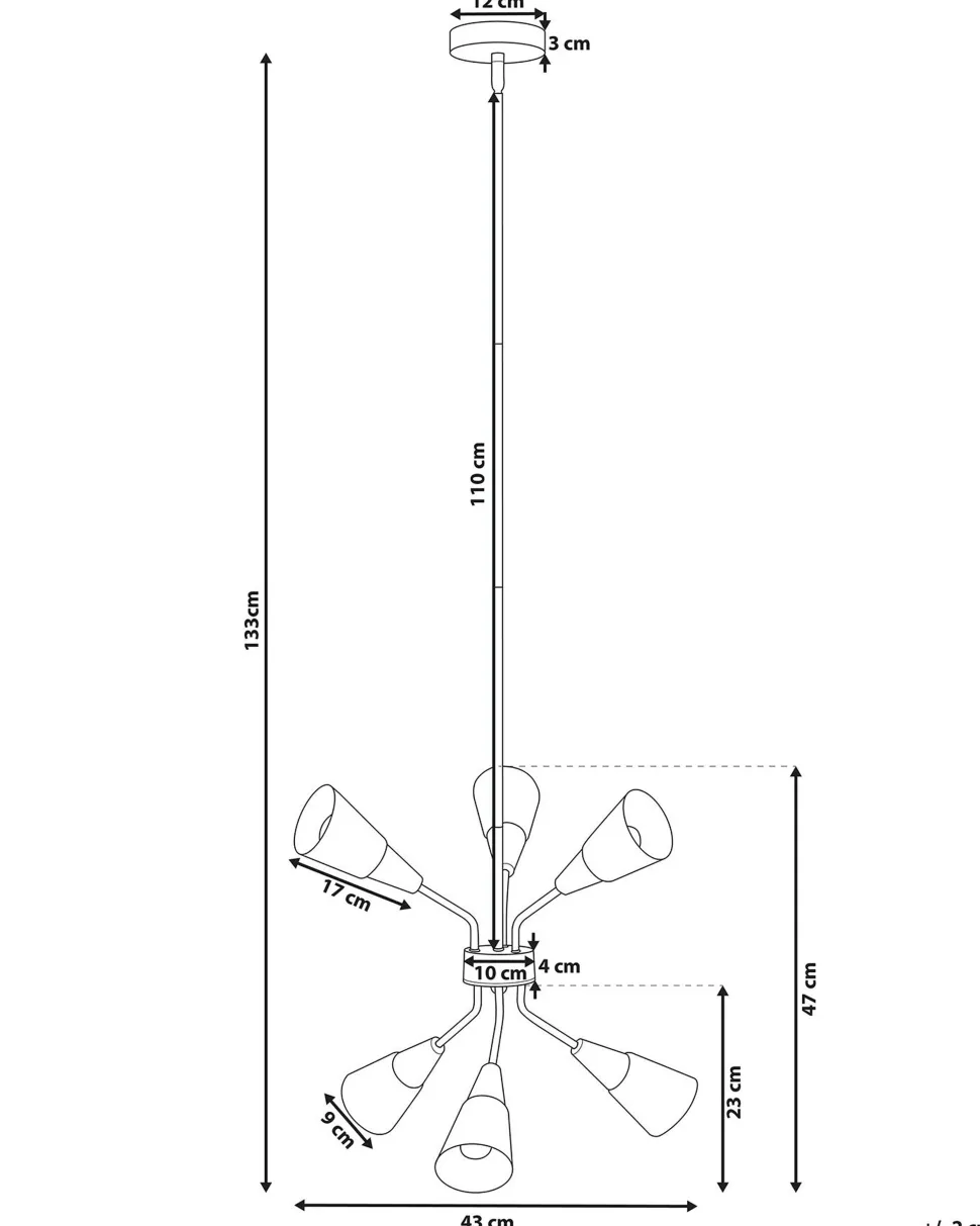 Candeeiro De Teto Para 6 Lampadas Em Metal Branco Aroyo Vi