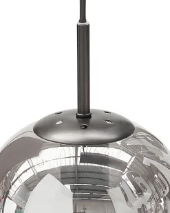 Candeeiro De Teto Para 7 Lampadas Em Vidro Prateado Tarlo