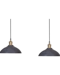 Candeeiro De Teto Para 2 Lampadas Em Madeira Preta Cheyyar