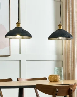 Candeeiro De Teto Para 2 Lampadas Em Madeira Preta Cheyyar