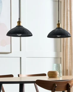 Candeeiro De Teto Para 2 Lampadas Em Madeira Preta Cheyyar