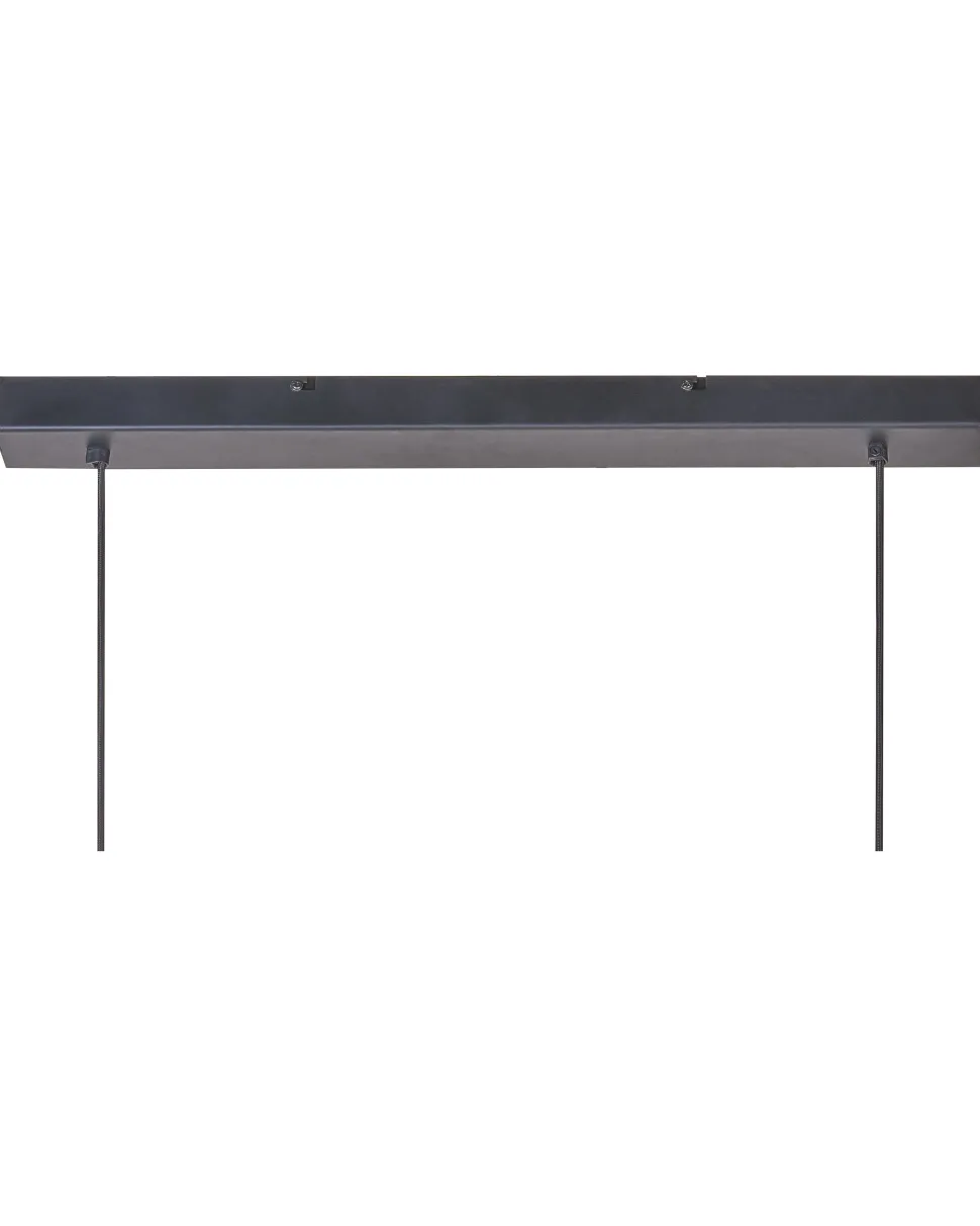 Candeeiro De Teto Para 2 Lampadas Em Madeira Preta Cheyyar