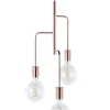 Candeeiro De Teto Para 3 Lampadas Cor De Cobre Bogna
