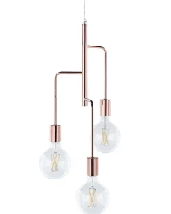 Candeeiro De Teto Para 3 Lampadas Cor De Cobre Bogna