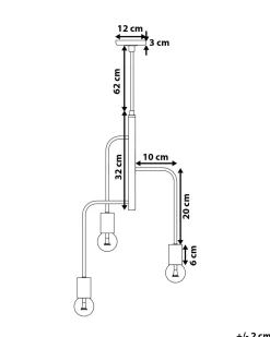 Candeeiro De Teto Para 3 Lampadas Cor De Cobre Bogna