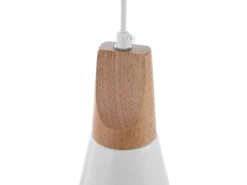 Candeeiro De Teto Para 3 Lampadas Em Metal E Madeira Branco Ticino