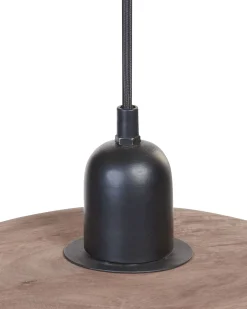 Candeeiro De Teto Para 3 Lampadas Em Madeira Escura Manjeera