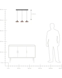 Candeeiro De Teto Para 3 Lampadas Em Madeira Escura Manjeera