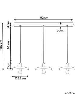 Candeeiro De Teto Para 3 Lampadas Em Madeira Escura Manjeera