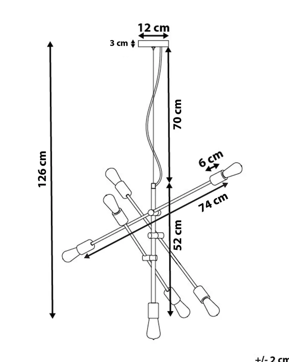 Candeeiro De Teto Para 7 Lampadas Cor De Cobre Cremera