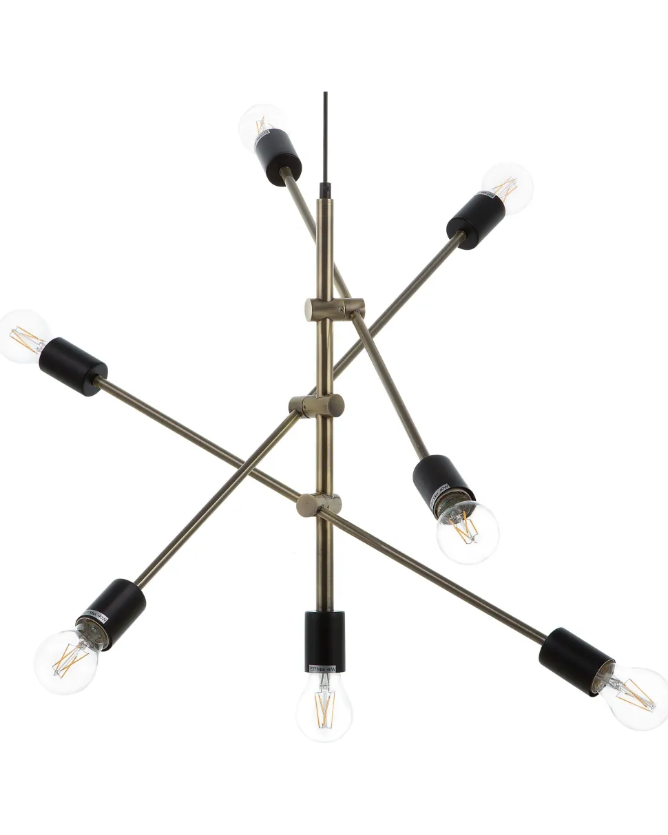 Candeeiro De Teto Para 7 Lampadas Cor De Cobre Cremera