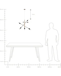 Candeeiro De Teto Para 7 Lampadas Cor De Cobre Cremera