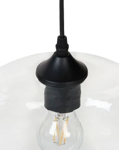 Candeeiro De Teto Para 6 Lampadas Em Vidro Transparente Bemboka
