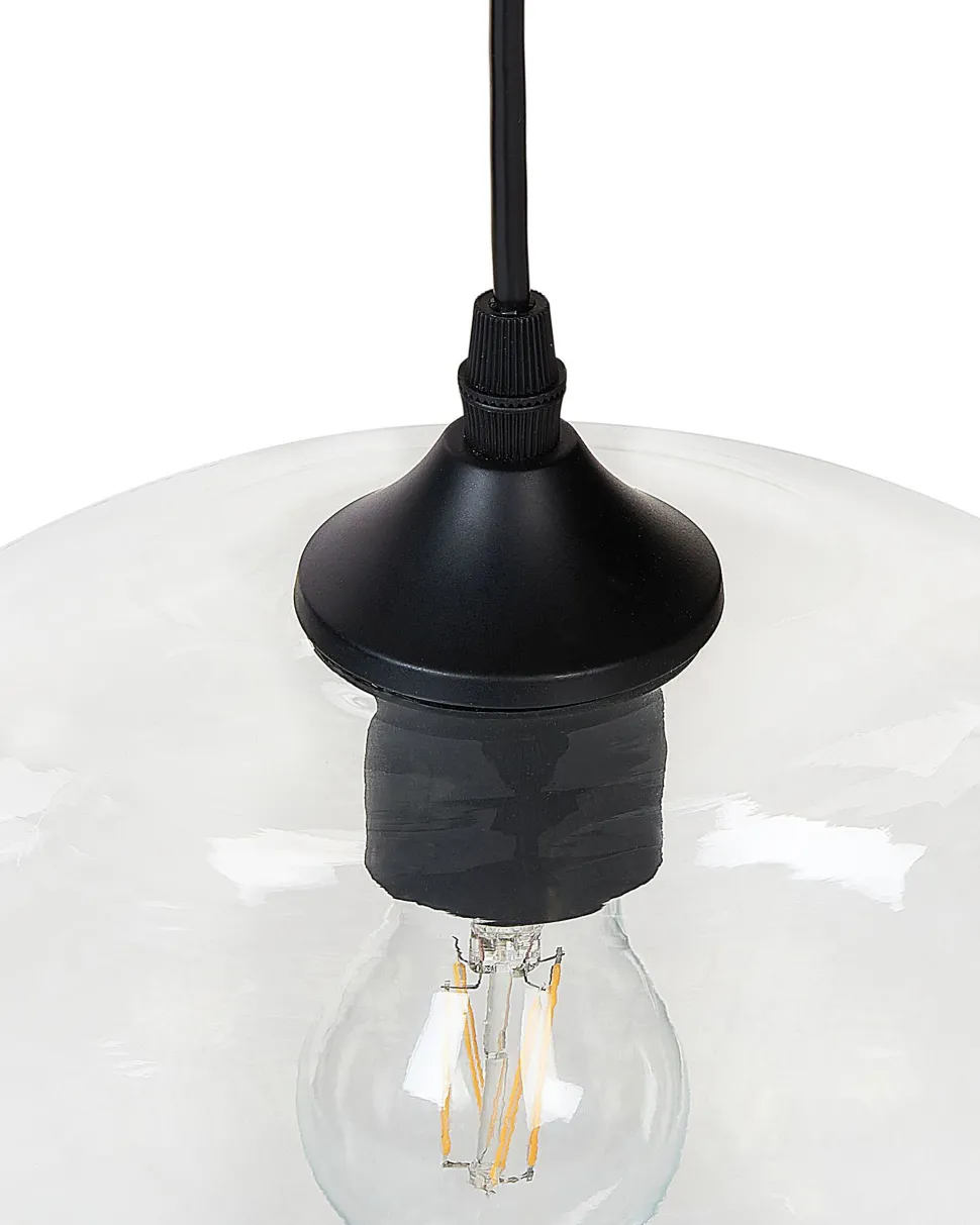Candeeiro De Teto Para 6 Lampadas Em Vidro Transparente Bemboka