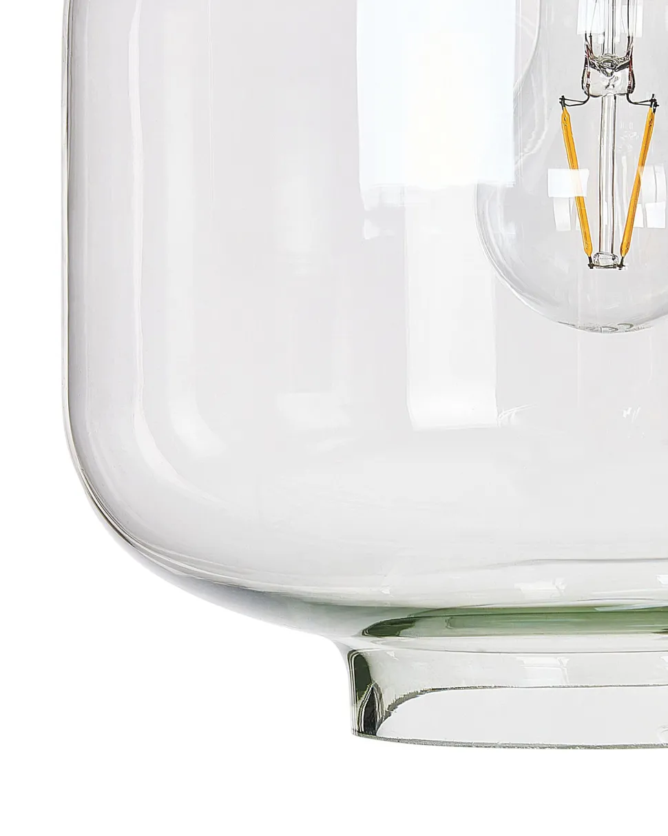 Candeeiro De Teto Para 6 Lampadas Em Vidro Transparente Bemboka