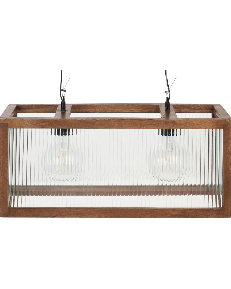 Candeeiro De Teto Para 2 Lampadas Em Madeira Clara Penna