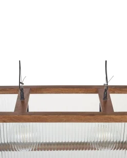 Candeeiro De Teto Para 2 Lampadas Em Madeira Clara Penna