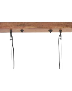 Candeeiro De Teto Para 2 Lampadas Em Madeira Clara Penna