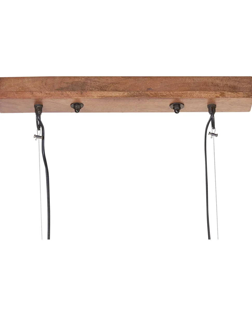 Candeeiro De Teto Para 2 Lampadas Em Madeira Clara Penna