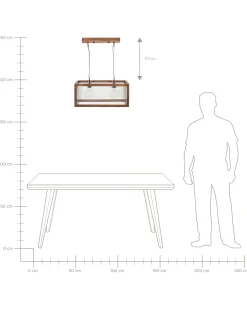 Candeeiro De Teto Para 2 Lampadas Em Madeira Clara Penna